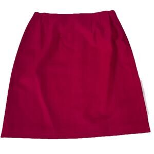 VTG 90s Chadwicks Red Wool Blend Lined Pencil Skirt SZ 12 Retro Preppy Career